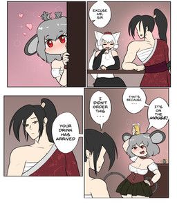 nazrin, touhou, zedrin, 4_panel_comic, alcohol