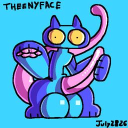 theenyface, balls, big_balls, big_penis, blue_body
