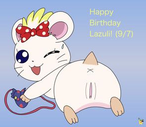 lazuli_(hamtaro), hamtaro_(series), pichu90, accessory, anus
