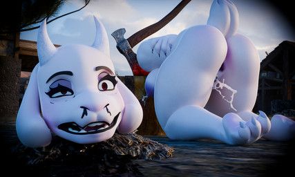 toriel, undertale_(series), snuffyeef, anthro, arms_tied_behind_back