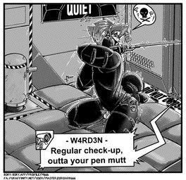 masterzoroark666, all_fours, angry, bitchsuit, bondage_gear