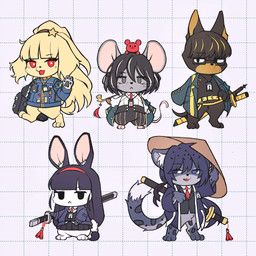 aeng-du_(project_moon), bamboo-hatted_kim_(project_moon), ezra_(project_moon), moses_(project_moon), vespa_(project_moon)