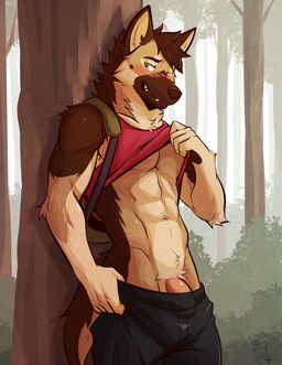 ventkazemaru, abs, anthro, aroused, aroused_face