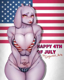 toriel, 4th_of_july, undertale_(series), gogunchik, american_flag