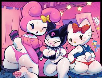 cinnamon_(cinnamoroll), hello_kitty_(character), kuromi, my_melody, cinnamoroll