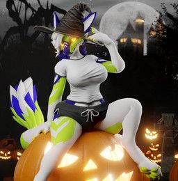 halloween, mythology, zetafrostrenders, anthro, athletic_wear