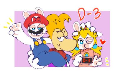 rabbid_mario, rabbid_peach, rayman, mario_bros, mario_plus_rabbids_kingdom_battle