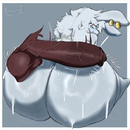 moosehanmaku, anthro, balls, big_balls, big_butt