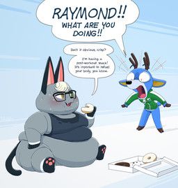 bam_(animal_crossing), raymond_(animal_crossing), animal_crossing, nintendo, yellowhellion