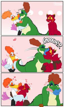 sewer_gator_(dog_city), the_smooch, moisesgrafic, after_kiss, alligator