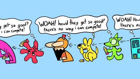 aimkid, ambiguous_gender, anthro, blob_creature, blue_body
