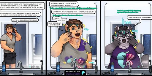 miltonholmes, anthro, bathroom, bottomwear, breast_growth