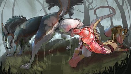 lostdragon01, animal_genitalia, animal_penis, anthro, anthro_on_feral