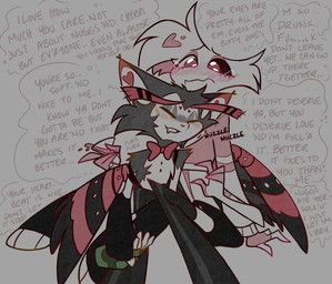 angel_dust, husk_(hazbin_hotel), hazbin_hotel, hellaverse, raphstonfa