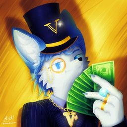 ashleybrimstone, accessory, anthro, arctic_fox, big_ears