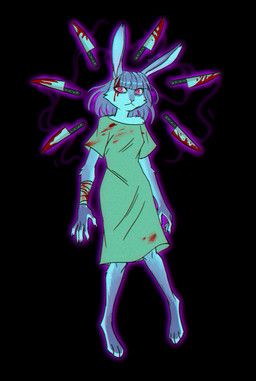 ekvilion, anthro, blood, blue_body, blue_fur