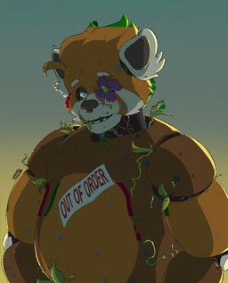 halloween, catclawcaramel, ailurid, animatronic, anthro
