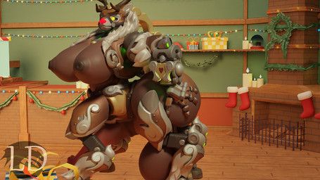orisa_(overwatch), reindeer_orisa_(overwatch), blizzard_entertainment, overwatch, lustfuldemon