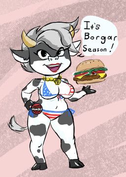 happy_the_humble_heifer, happy's_humble_(series), happy's_humble_burger_farm, mech2159, 2_horns