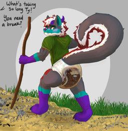 sonpop, anthro, bodily_fluids, clothed, clothing