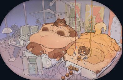 gabe_(catboyz), mika_(catboyz), overmatch, 1980s_theme, anthro