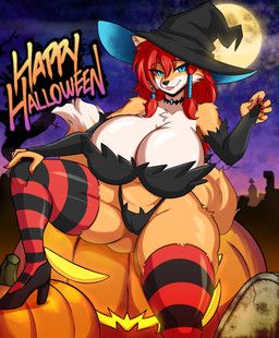 wolf_nanaki, halloween, darbooart, anthro, armwear