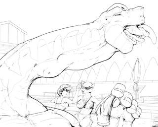 pandottermon, almost_fully_inside, ambiguous_gender, ambiguous_prey, anthro