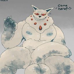 museum_wookada, lycanrock99, anthro, balls, big_balls