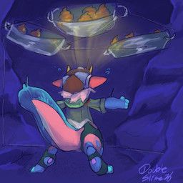 jellybean_(double_slime), double_slime, amphibian, anthro, armor