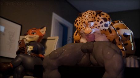 benjamin_clawhauser, chief_bogo, nick_wilde, disney, zootopia