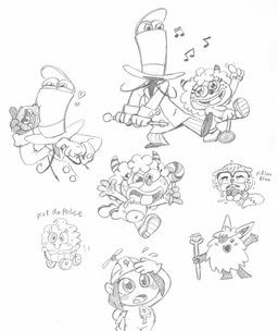 big_bad_bill, cutie_pie_the_wheelie_yum_yum, dr._strangeglove, sweet_tooth_(moshi_monsters), waldo_the_tabby_nerdicat