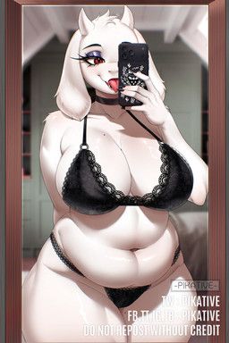toriel, undertale_(series), pikative, alternative_fashion, anthro