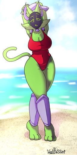 cofi_(wallkisser), wallkisser, anthro, beach, big_breasts