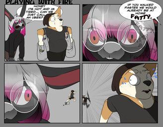 corginamedbruno, 4_panel_comic, anthro, beanie, canid