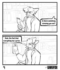 vansifox_(vansifoxarts), vansifoxarts, 2_panel_comic, anthro, bottle