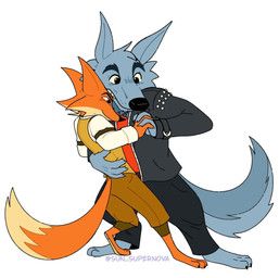 fox_(don't_eat_the_neighbours), wolf_(don't_eat_the_neighbours), don't_eat_the_neighbours, sun-supernova, action_pose