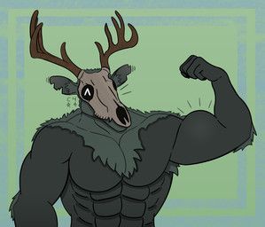 deerhead_(c4r4), biceptember, c4r4, abs, anthro