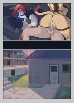 naili_(cyberkaps), yawara_(kiu-wot), kiu-wot, ahegao, anthro