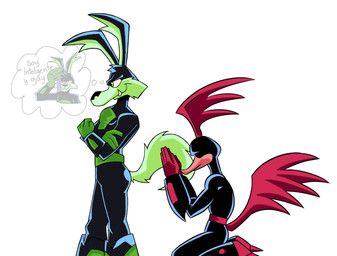 rev_runner, tech_e._coyote, loonatics_unleashed, looney_tunes, warner_brothers