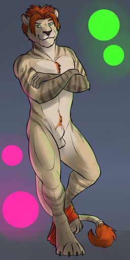 hufnaar, animal_genitalia, anthro, chest_tuft, crossed_arms
