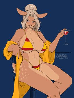 lola_buckhart, kittydee, anthro, beverage, big_breasts