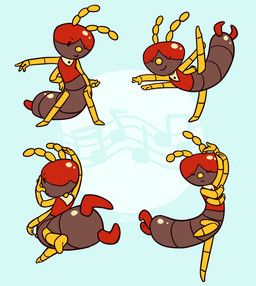 momodriller, 4_arms, ambiguous_gender, antennae_(anatomy), anthro
