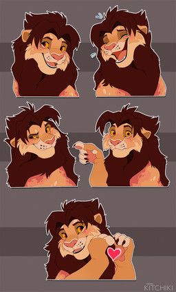 kitchiki, blush, brown_mane, claws, eyebrows