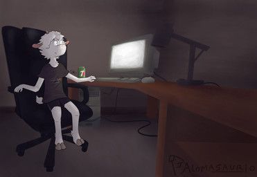 palomasaurio, aldo_(palomasaurio), anthro, beverage_can, black_bottomwear