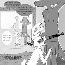 hole_in_the_wall, septenmber, waistbandbunny, anthro, blush