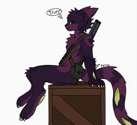 casualties:_unknown, fitzthesnowleopard, ambiguous_gender, anthro, bandolier