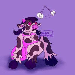 doggirlofparadise, anthro, big_breasts, bodily_fluids, bovid