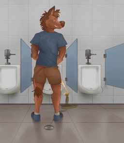 sodacansmells, anthro, bathroom, biped, blue_eyes