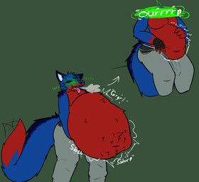 inkvore, abdominal_bulge, ambiguous_gender, ambiguous_prey, anthro