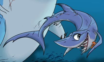 bruce_(finding_nemo), chum_(finding_nemo), marlin_(finding_nemo), disney, finding_nemo
